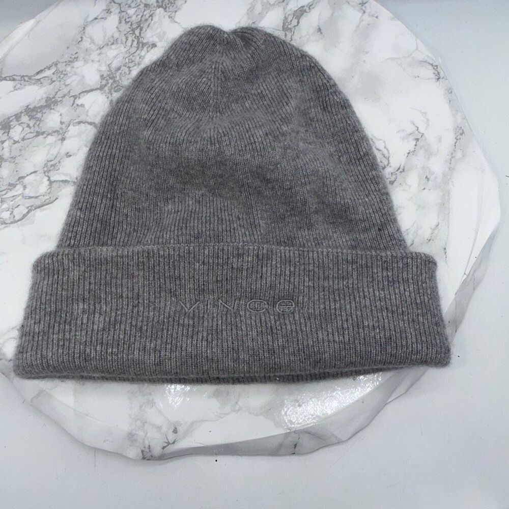 VINCE. Grey Cashmere Cuff Beanie